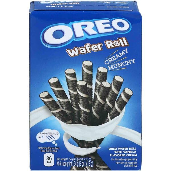 Oreo Wafer Roll Bundle - 2 Pack Chocolate Flavors (White & Milk Chocolate) 54g Each - Perfect for Snacking, Gifts & Party Treats