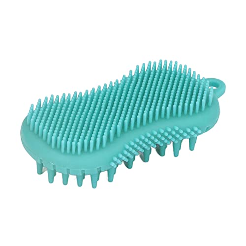 **Premium Silicone Body Scrubber & Scalp Massager – Double-Sided Ergonomic Handle for Deep Cleansing & Relaxation – Green – Perfect for Shower, Bath & Stress Relief**