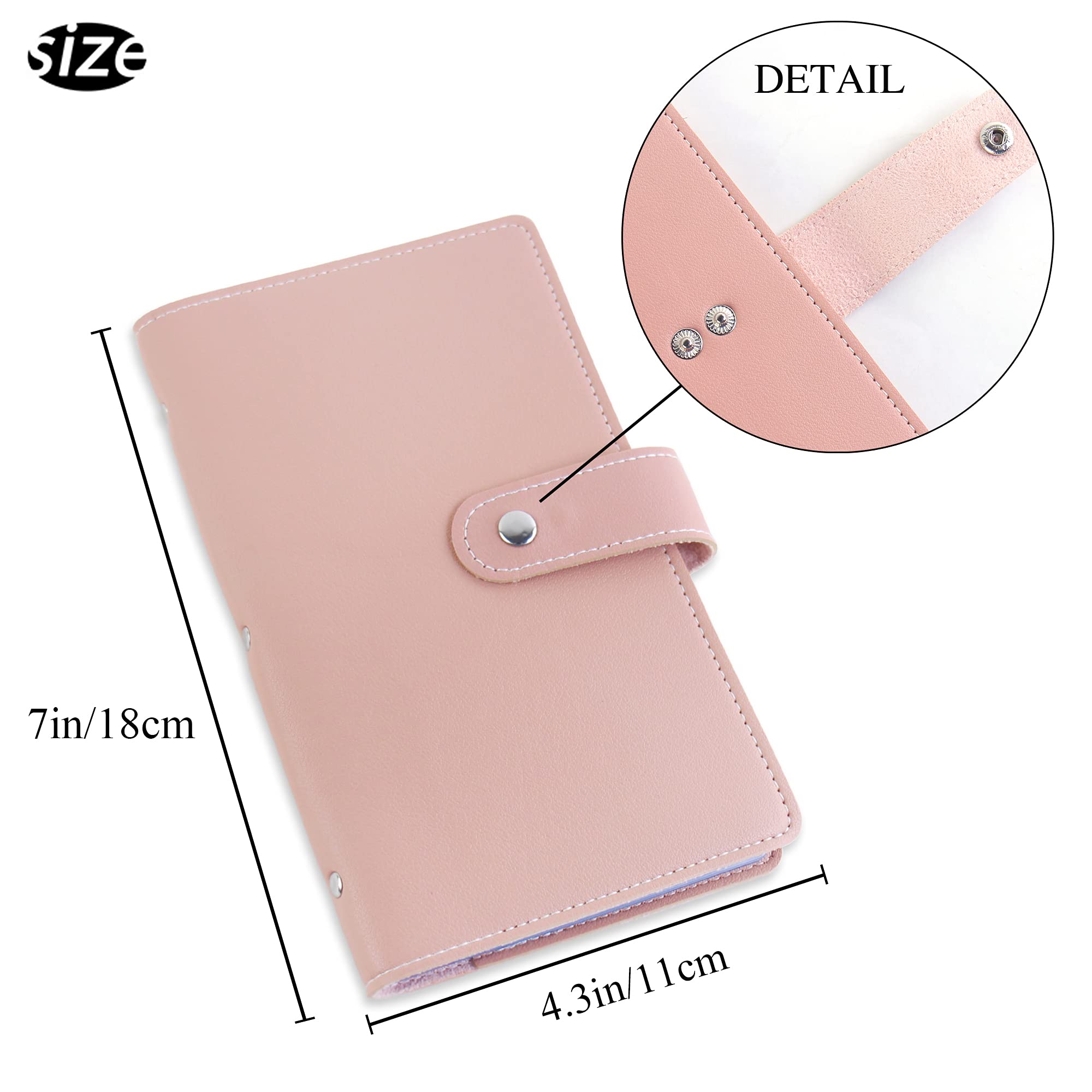 Premium PU Leather Business Card Holder Book - Organize Up to 96 Cards in Style | Professional Name ID Card Case for Men & Women (1 Pack, Pink) | Perfect for Networking Events, Office Use & Business Meetings