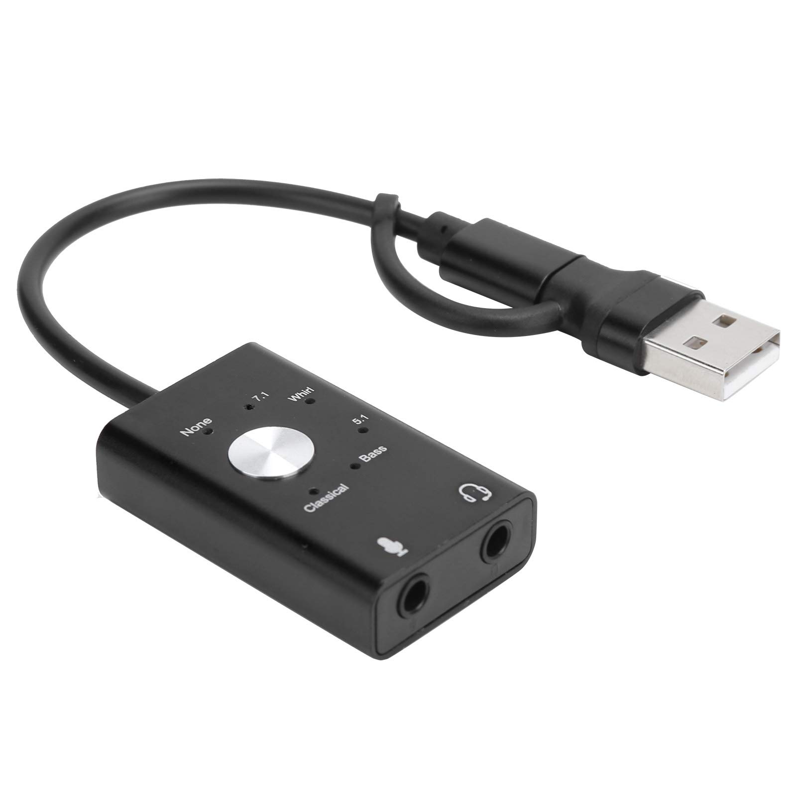 7.1 Channel USB Type-C to 3.5mm Audio Adapter - External Sound Card with Stereo Mixer for PC, Laptop, Tablet & Smartphone - Perfect for Gaming, Streaming & Conference Calls