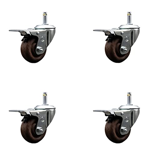4 Swivel - Total Lock Brakes - Brown