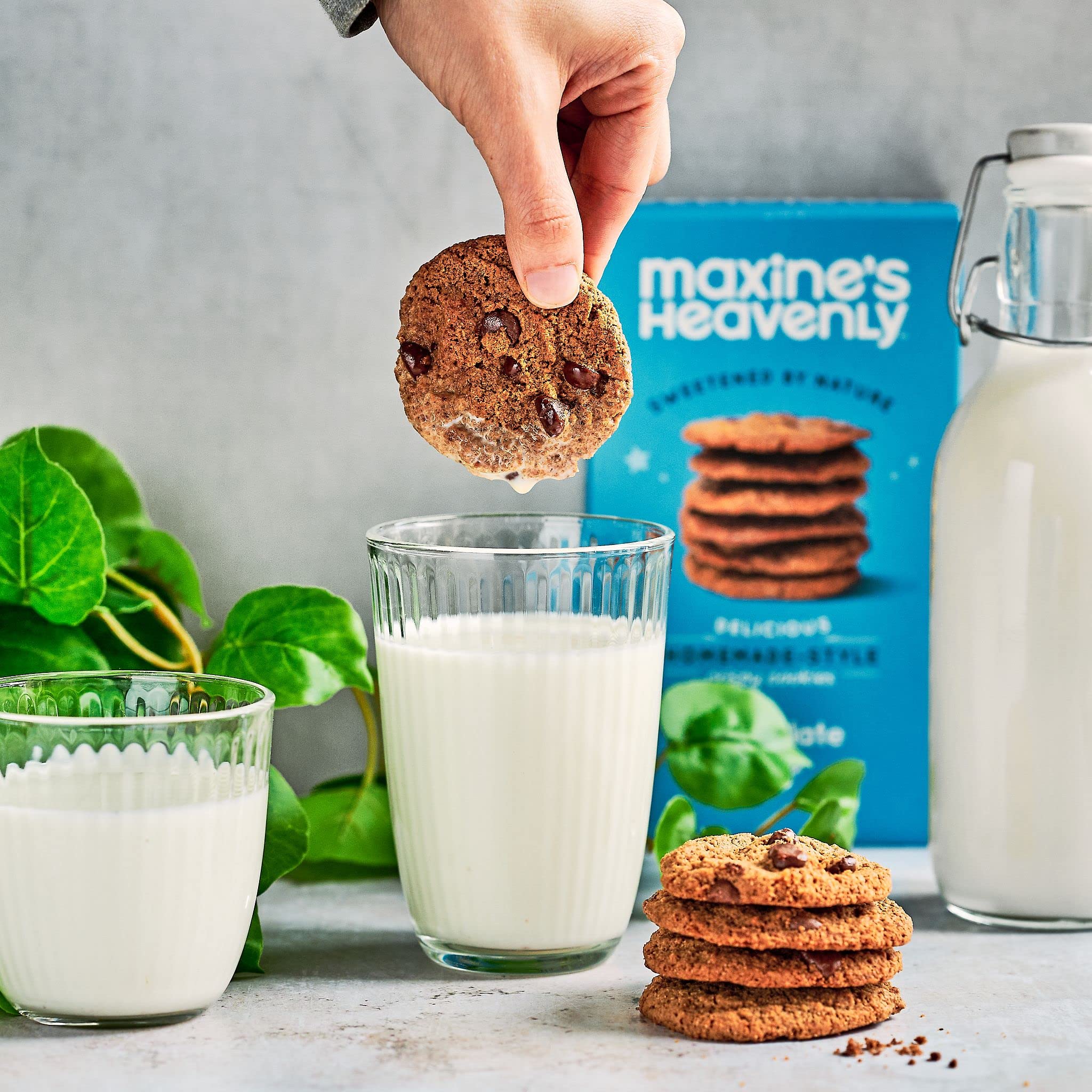 Maxine's Heavenly Crispy Chocolate Chip & Cinnamon Speculoos Cookies - Low Carb, Vegan, Gluten Free, Kosher Healthy Snacks (4 Pack, 48 Cookies) | Perfect for Keto Diet, Office Snacking & On-the-Go Treats