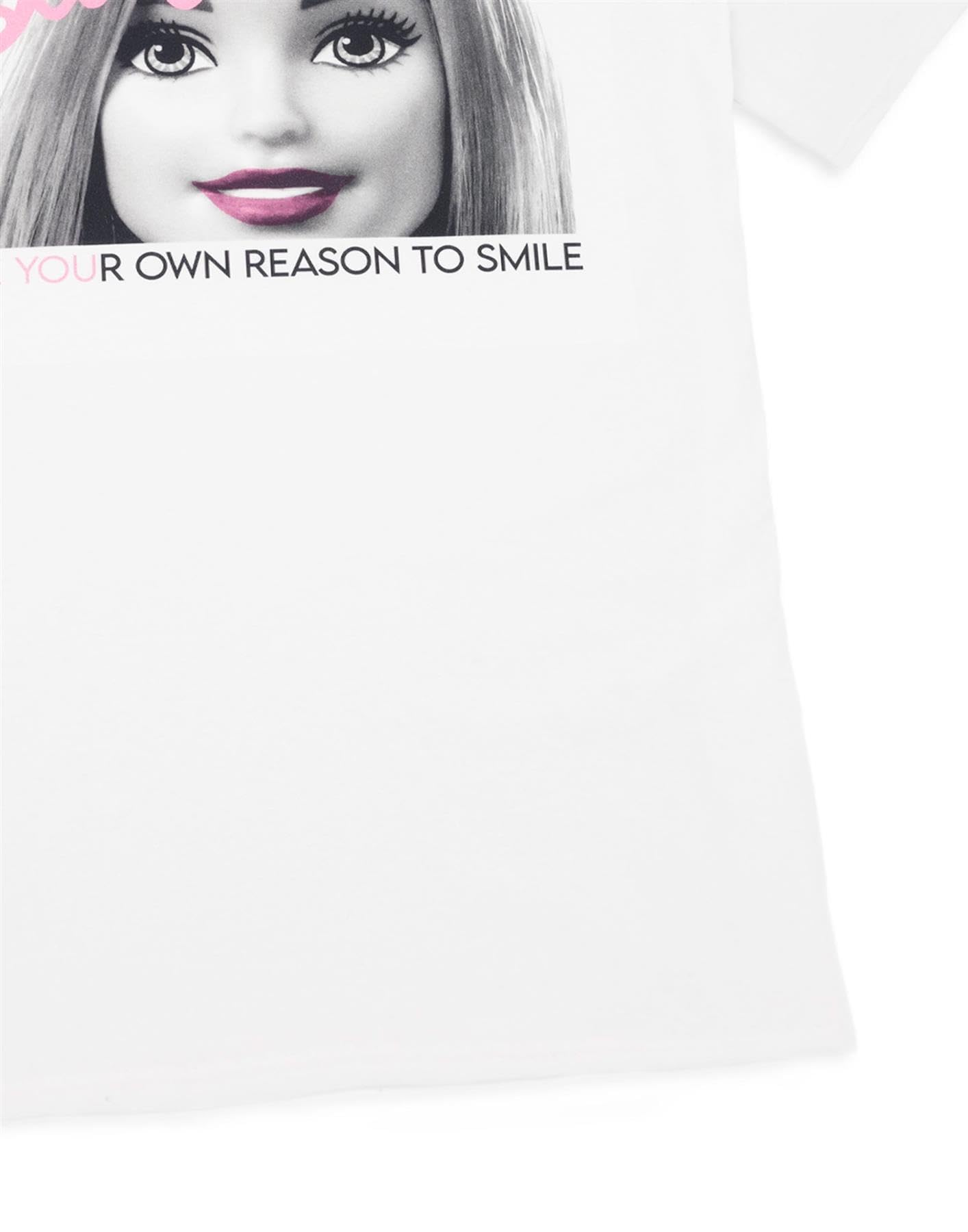 Barbie Women's Short Sleeve Graphic T-Shirt | Classic White & Pink Logo on Black Oversized Tee | Cute Doll-Themed Casual Top for Women | Perfect for Parties, Cosplay & Everyday Wear