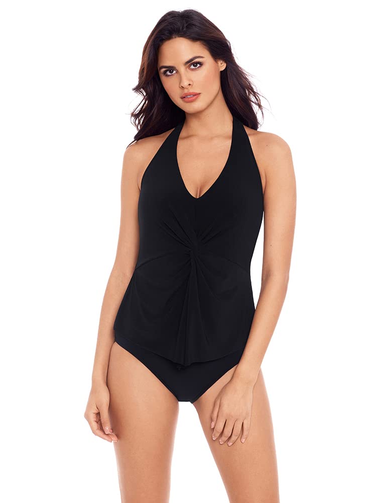 Magicsuit Women's Solid Mallory Halter Soft Cup Tankini Top - Comfortable Swimwear for Beach, Pool & Vacation | Perfect for Swimming, Sunbathing & Water Sports