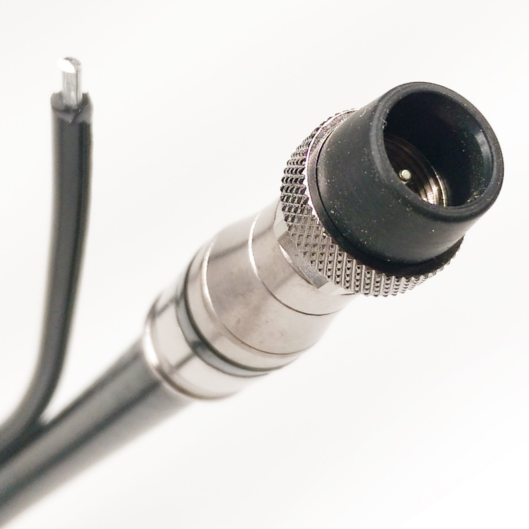 PHAT SATELLITE INTL RG11 Quad Shield Coaxial Cable 75 Ohm - 240ft Black Weatherproof Outdoor Coax Cable with Compression Fittings for UHF VHF HDTV CATV Antenna, TV & Satellite - Made in USA (Perfect for Long-Distance Signal Transmission & Outdoor Installations)