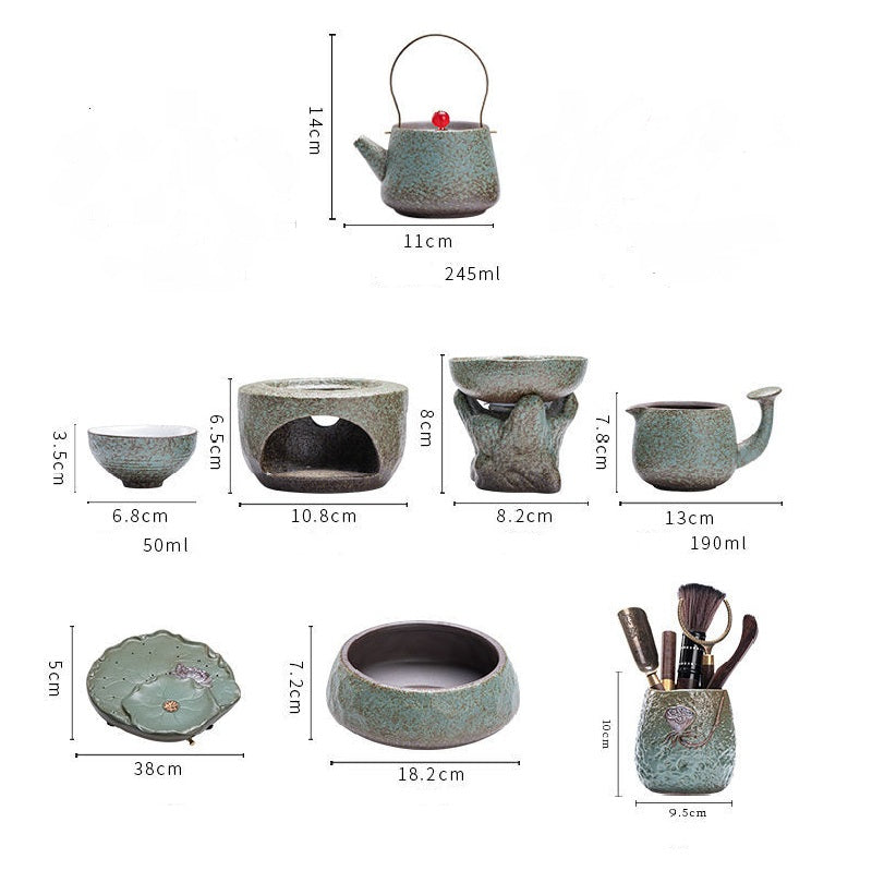 Premium Japanese Tea Set with Bamboo Leaf Tray - Authentic Matcha Ceremony Kit for Home & Office Use | Traditional Zen Gift for Tea Lovers