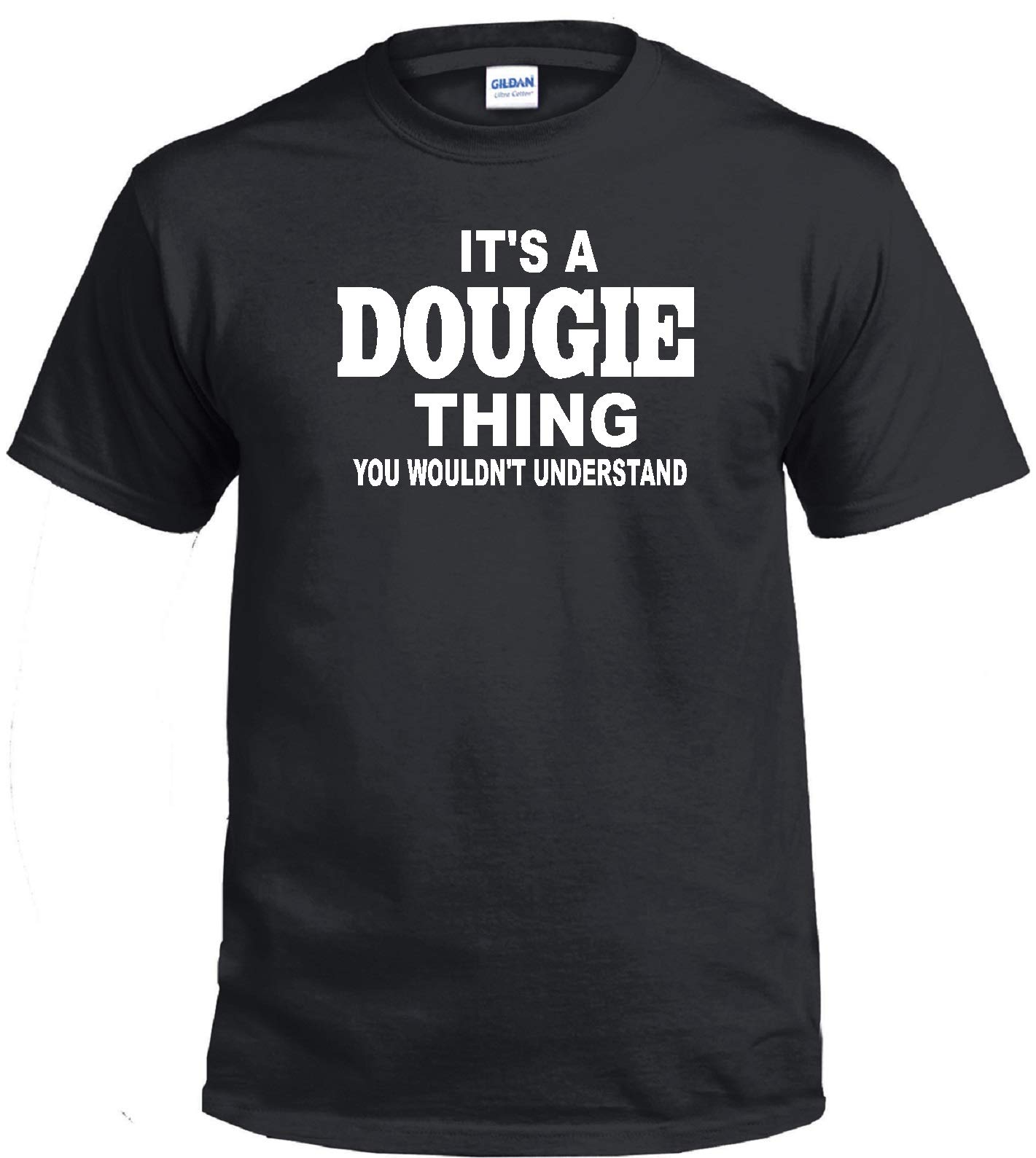 STUFF WITH ATTITUDE DOUGIE Black Graphic T-Shirt for Men - Cool Casual Streetwear Tee for Everyday Wear & Outings
