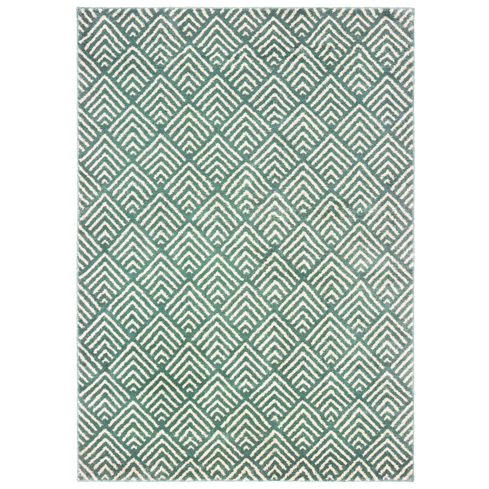 Carson Blue Ivory Geometric Area Rug 2'3