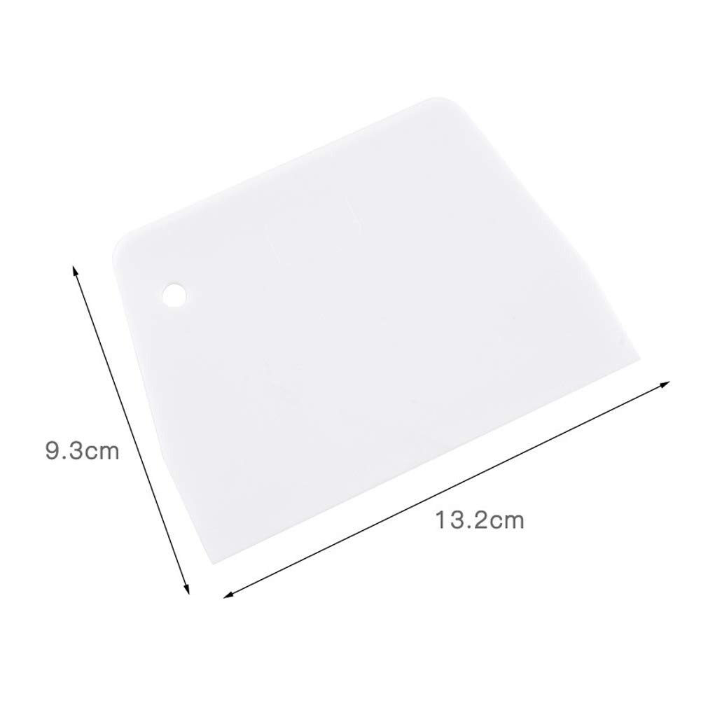 4Pcs Trapezoid Plastic Dough Scraper Set - Multipurpose Kitchen Scrapers for Baking, Cake, Pastry & Bread Making - Green & White - Perfect for Home Bakers & Professional Chefs