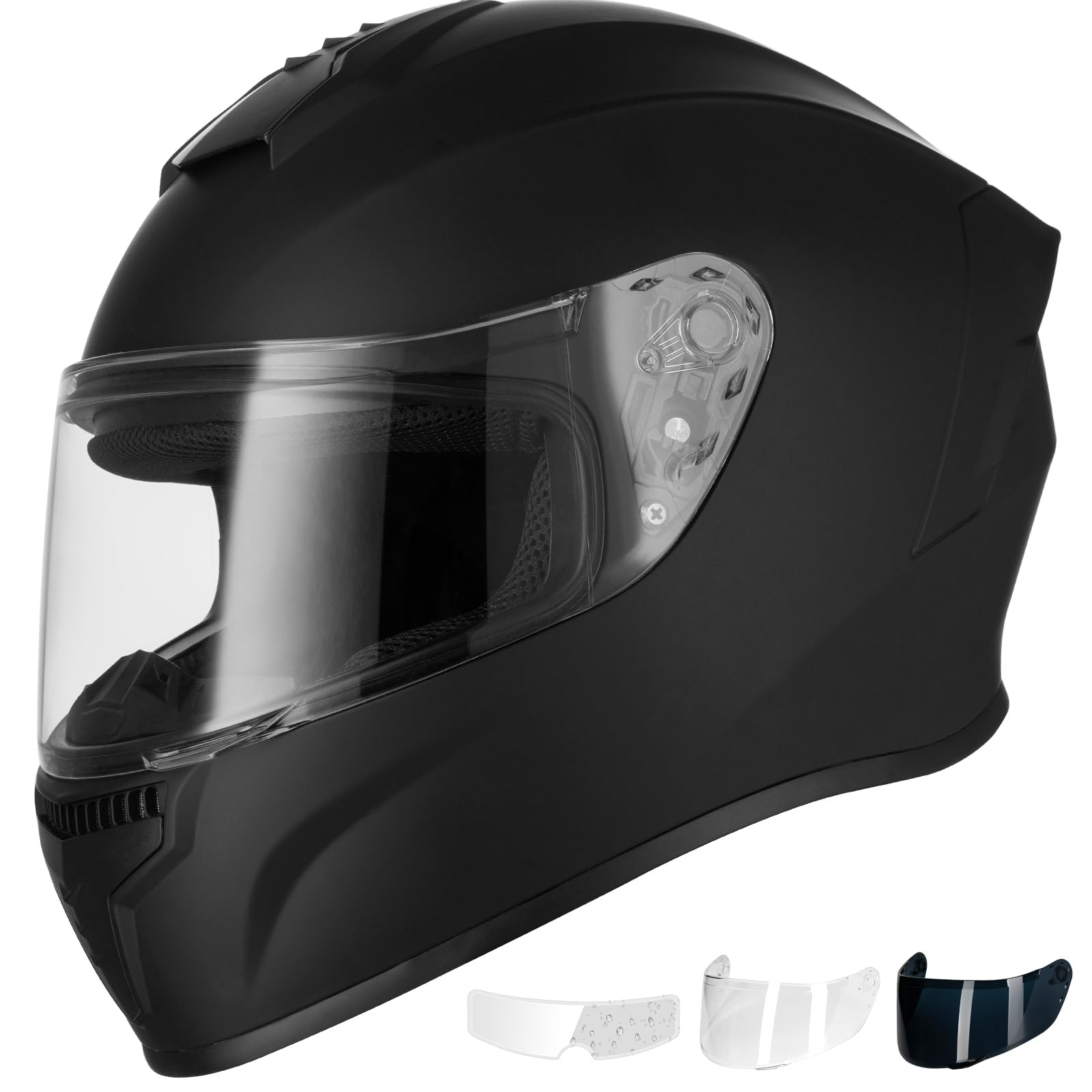 Favoto DOT Approved Full Face Motorcycle Helmet for Adults - Men & Women, Anti-Fog Snowmobile & Dirt Bike Helmet with Free Anti-Fog Film - Ideal for Street Riding, Off-Road Adventures & Winter Sports