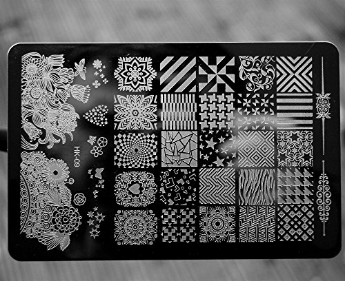 2017 NEW 14.5x9.5CM Large Nail Art Stamping Plates Set - 11 Unique Designs for Manicure, Nail Polish Stamping Templates (HK Style) - Perfect for DIY Nail Art, Salon Professionals & Home Use