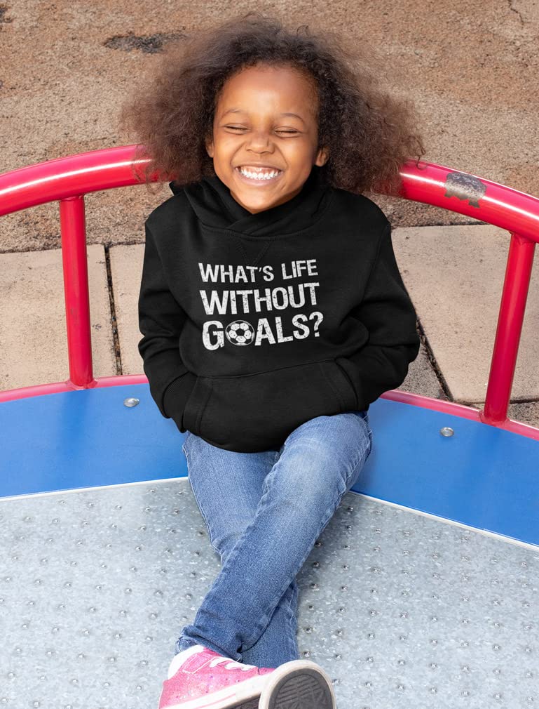 Motivational 'What's Life Without Goals' Hoodie for Boys & Girls - Soccer Players & Youth Kids Gifts - Perfect for Sports, School & Casual Wear