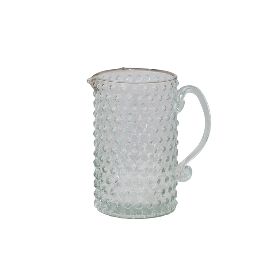 42oz. Vintage Hobnail Glass Pitcher - Perfect for Iced Tea, Lemonade & Summer Beverages - Elegant Serving Pitcher for Parties, Weddings & Home Decor