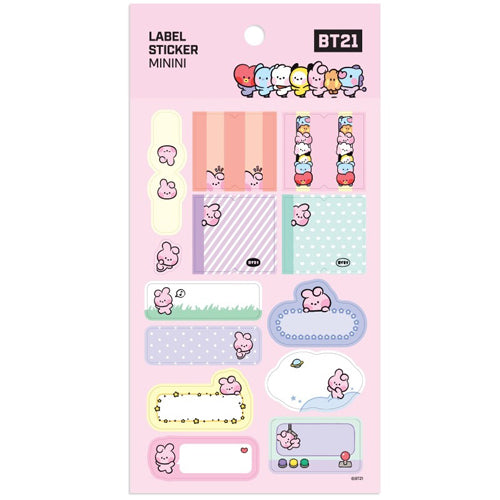 BT21 MININI Label Stickers - Cute Korean Character Decals for Laptops, Phones & DIY Crafts | Kawaii BTS Merch Collection for Fans