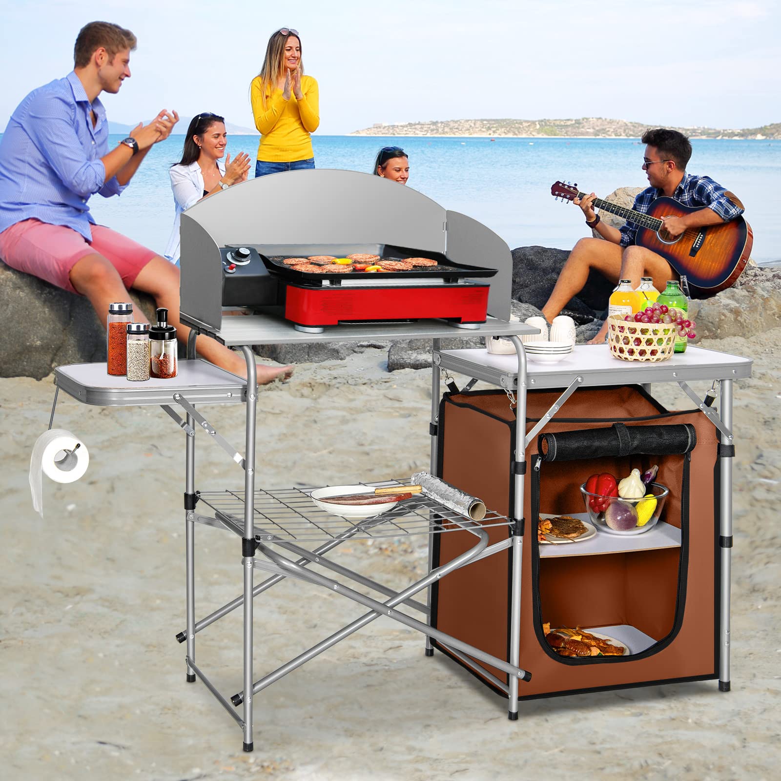 GYMAX Aluminum Portable Camping Kitchen - 26