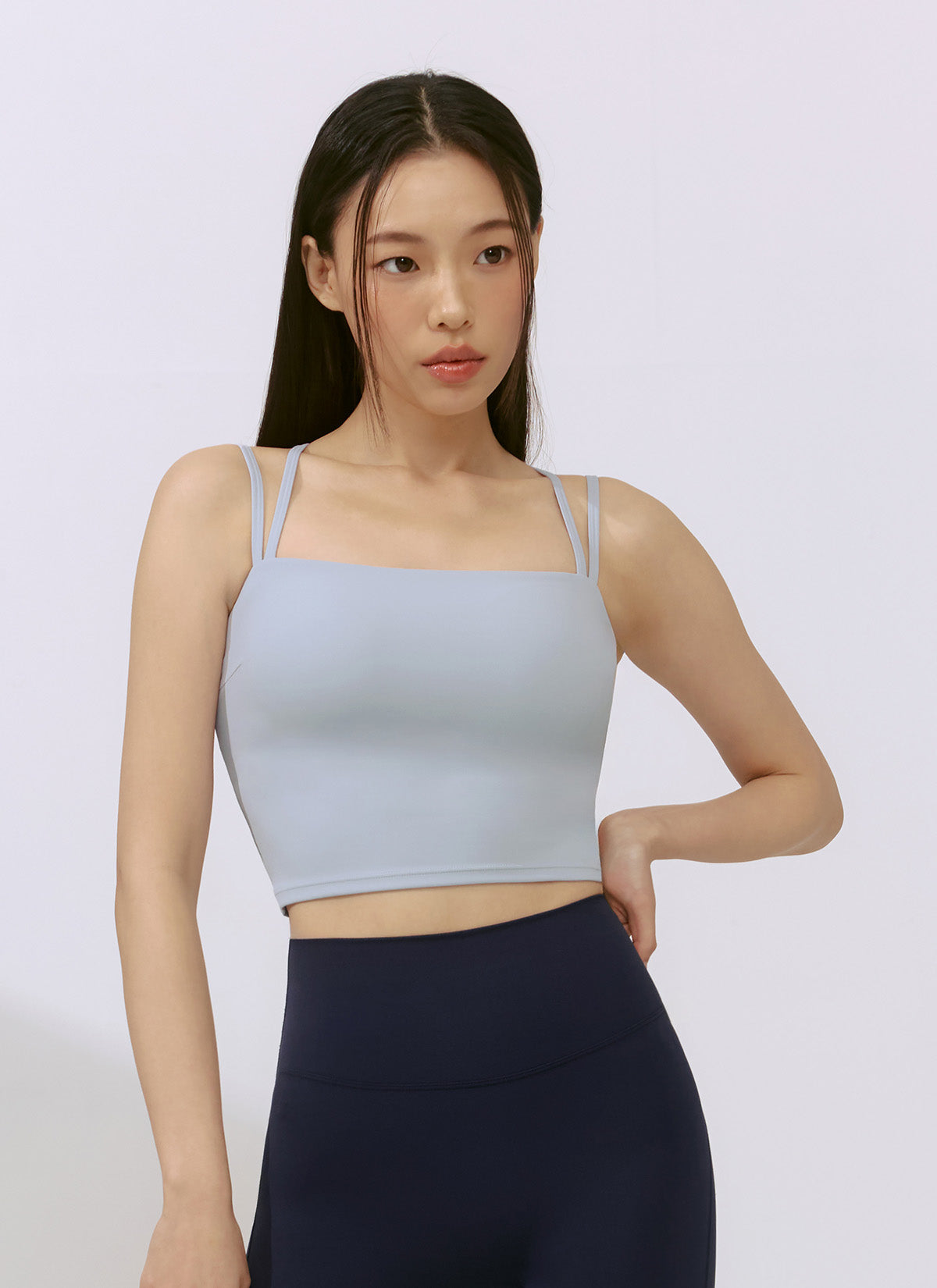 Black Label Power Rise Double Strap Sports Bra - High Support Workout Top for Running, Yoga & Gym