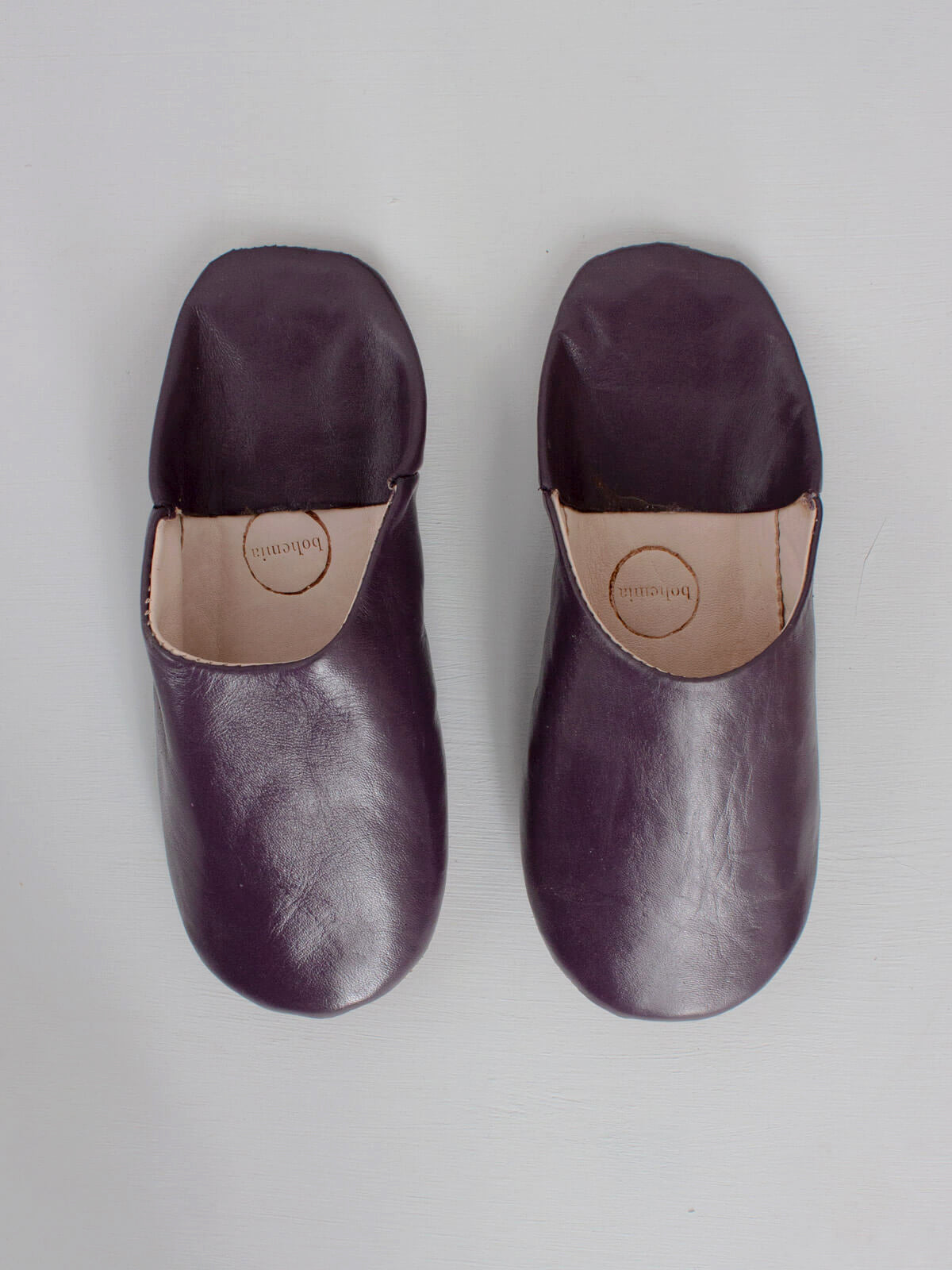 Moroccan Babouche Slippers for Women - Comfortable Plum Leather House Shoes | Perfect for Home, Lounge & Boho Fashion