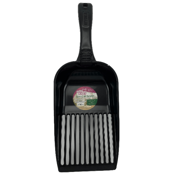 Premium Black Cat Litter Scoop - Durable Stainless Steel with Ergonomic Handle for Easy Cleaning | Ideal for Litter Box Maintenance & Multi-Cat Households