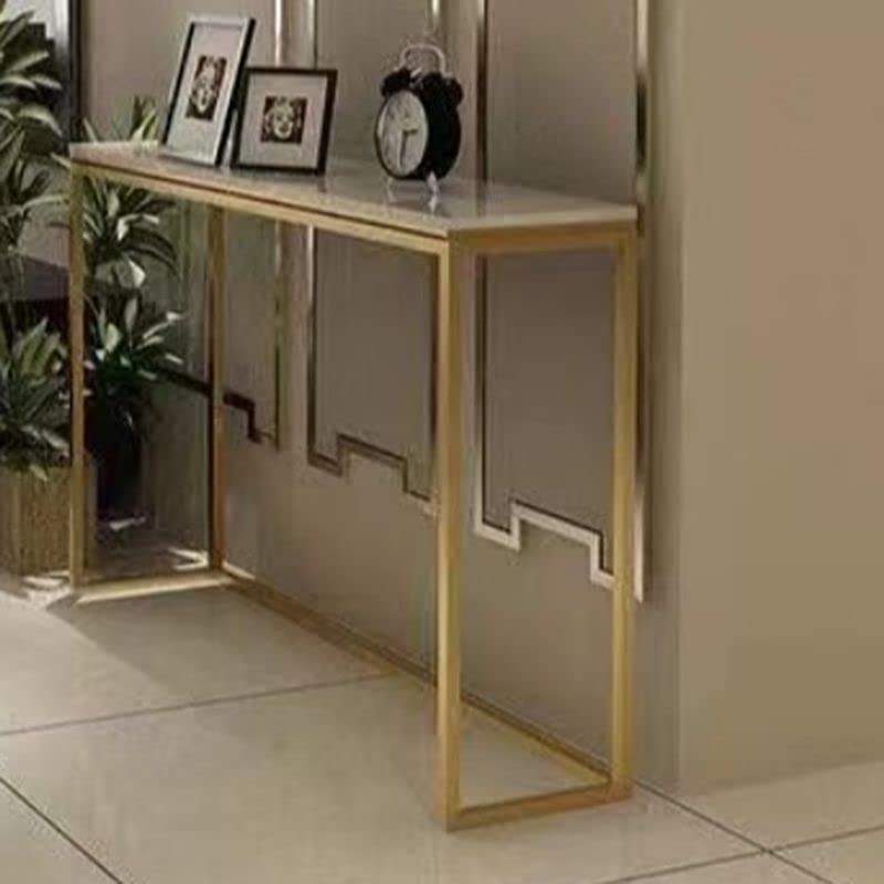 KWOKING White Gold Rectangle Console Table - Slim Sofa Table for Hallway, Living Room & Bedroom - 39.5
