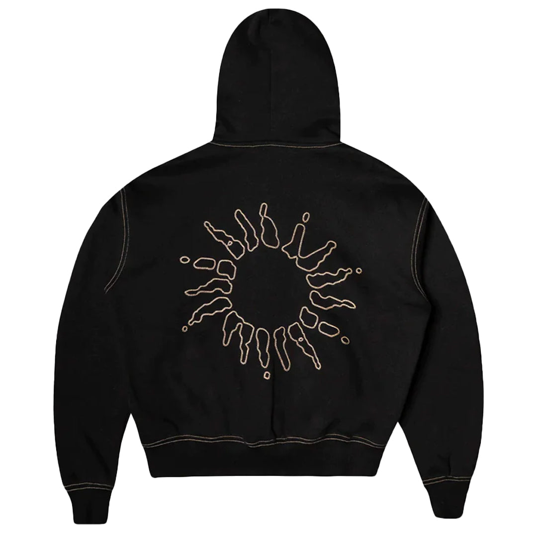 Signature Zip Hoodie for Men & Women - Black & Gold Pullover Fleece Jacket - Casual Streetwear for Everyday Wear, Gym, and Outdoor Activities