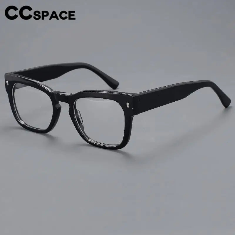 CCspace Unisex Full Rim Square Cat Eye Acetate Eyeglasses 57232 - Stylish Retro Frame for Men & Women - Perfect for Reading, Fashion, and Office Wear