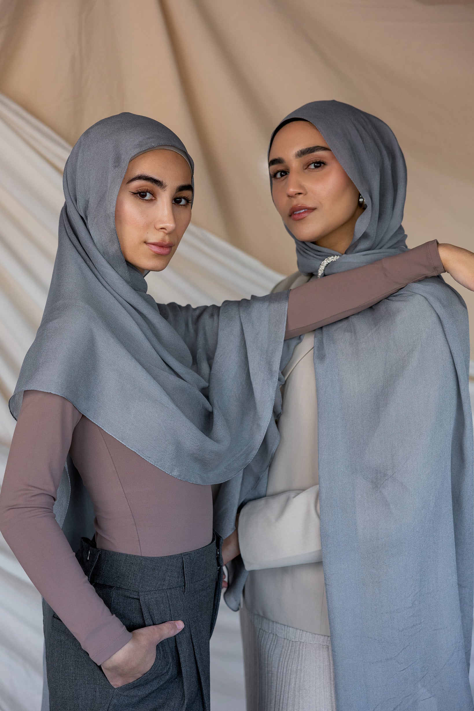 Shadow Grey Silk Chiffon Fabric - Lightweight & Elegant Material for Dresses, Scarves & Home Decor