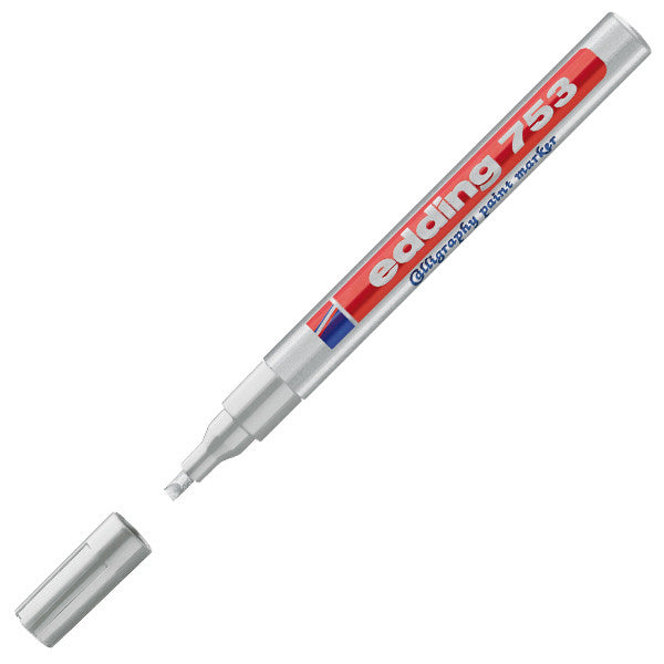 edding 753 Calligraphy Paint Marker Pen - Premium Brush Tip for DIY, Signage & Art Projects - Perfect for Glass, Metal, Wood & Canvas