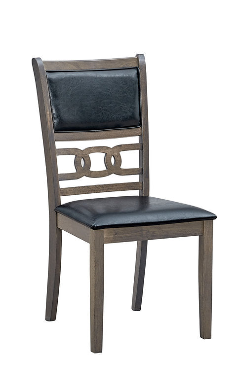 Stylish 5-Piece Round Dining Table Set with Black PU Cushioned Chairs - Perfect for Small Spaces, Breakfast Nooks & Outdoor Patios
