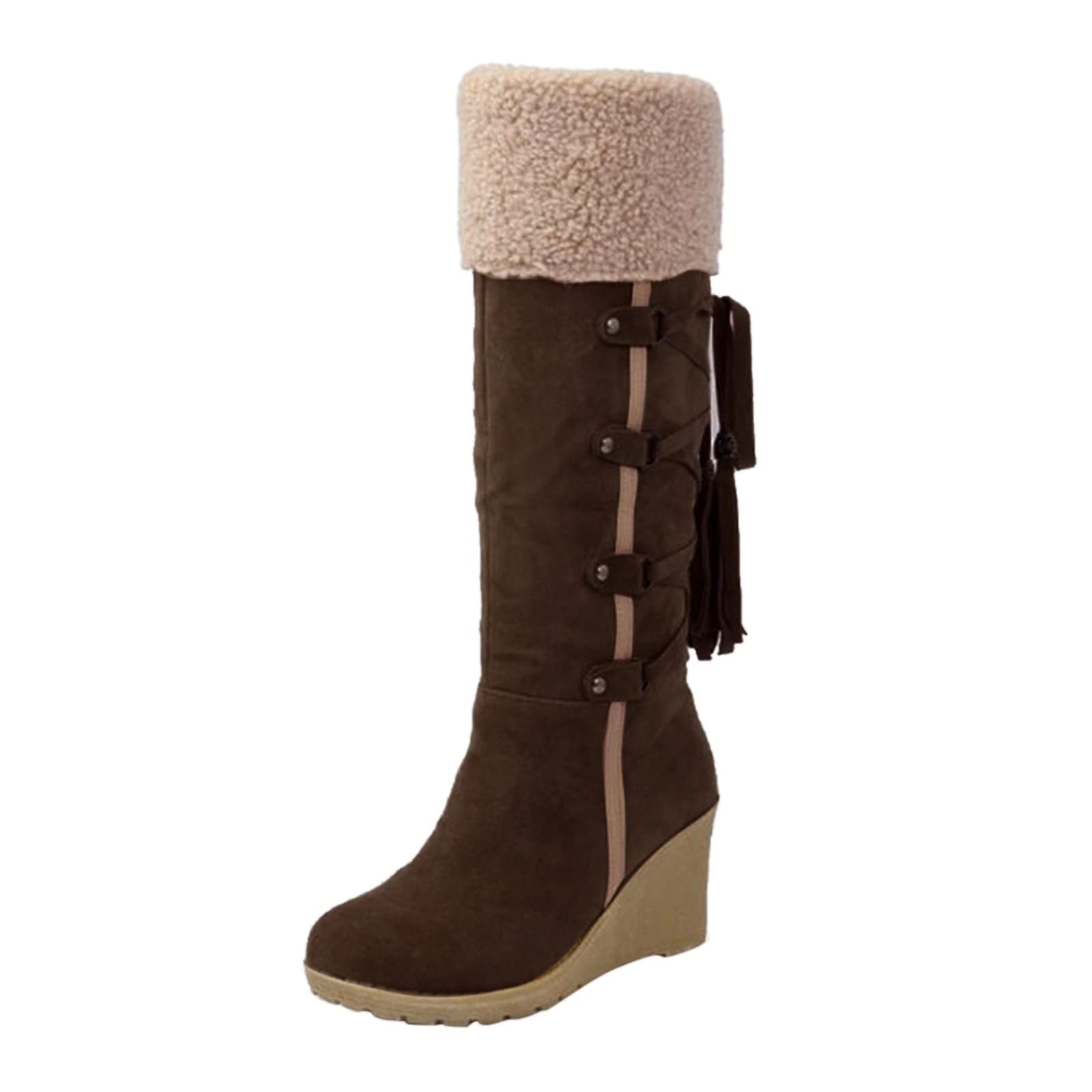 Women's Cotton Knee-High Snow Boots - Wide Calf Winter Booties for Women | Warm & Comfortable Mid-Calf Boots for Snowy Weather, Outdoor Activities & Casual Wear