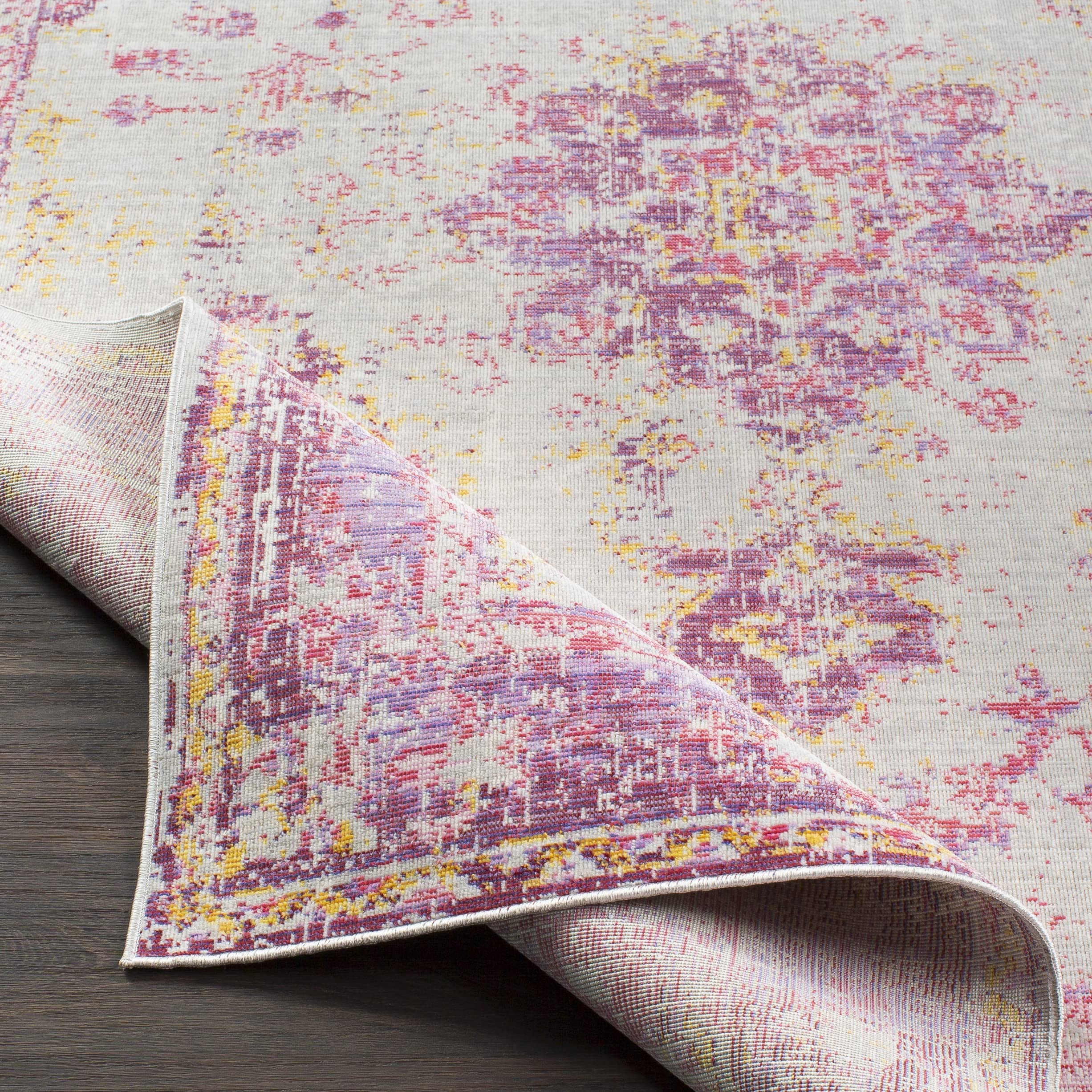 Mark&Day Traditional Bright Pink Area Rug 2x3 ft - Soft Non-Slip Living Room Carpet, Bedroom Rug, Kitchen Floor Mat - Perfect for Home Decor, Dorm & Office (2' x 2'11