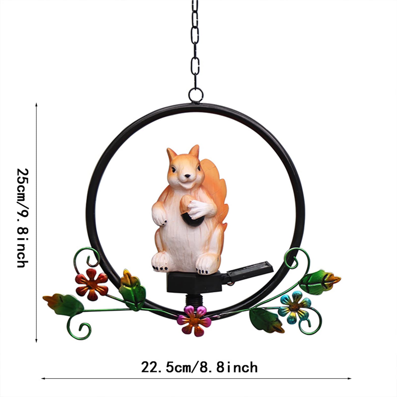 Solar Powered Squirrel Garden Light - Waterproof LED Outdoor Decoration with Iron Hanger for Yard, Patio, Christmas - Perfect for Pathway Lighting & Nighttime Landscape Decor