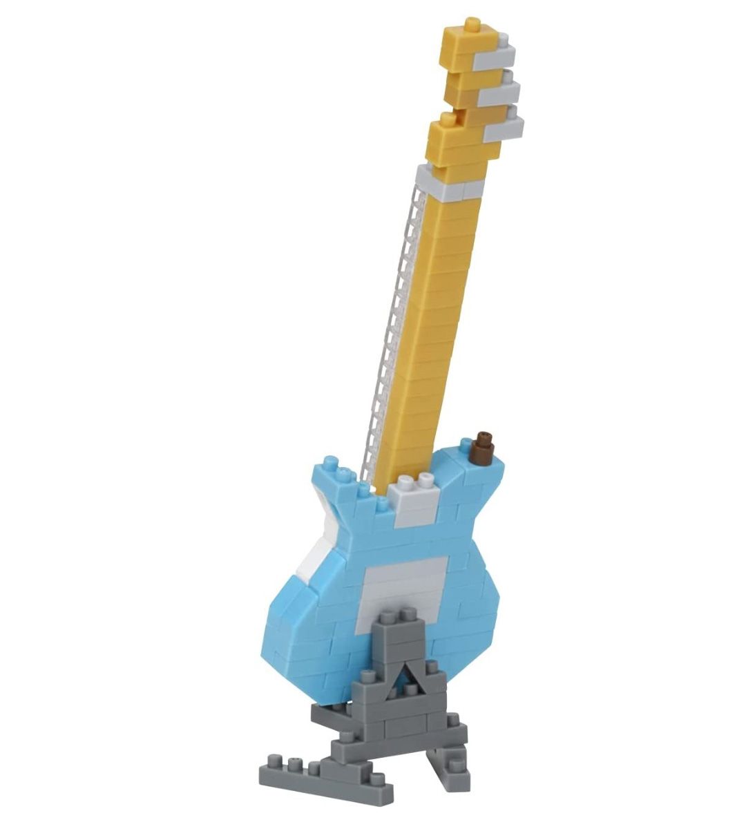 Nanoblock Electric Guitar Building Kit - Pastel Blue (NBC 346) | Miniature Model for Music Lovers & Collectors | Perfect Gift for Guitar Enthusiasts & STEM Toy for Kids