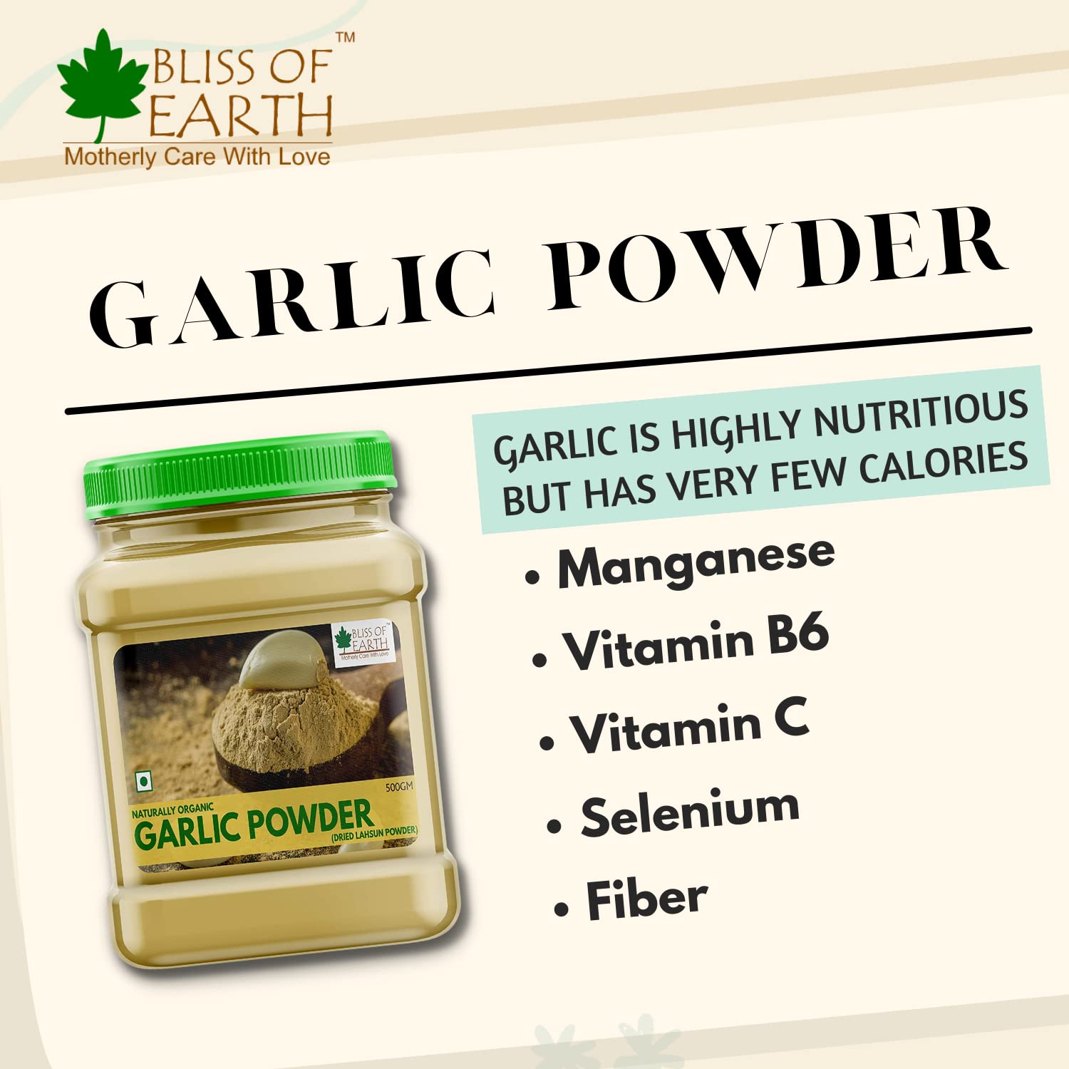 Organic Garlic Powder 500g - All Natural, Dried for Cooking | Perfect for Seasoning, Sauces & Homemade Spice Blends