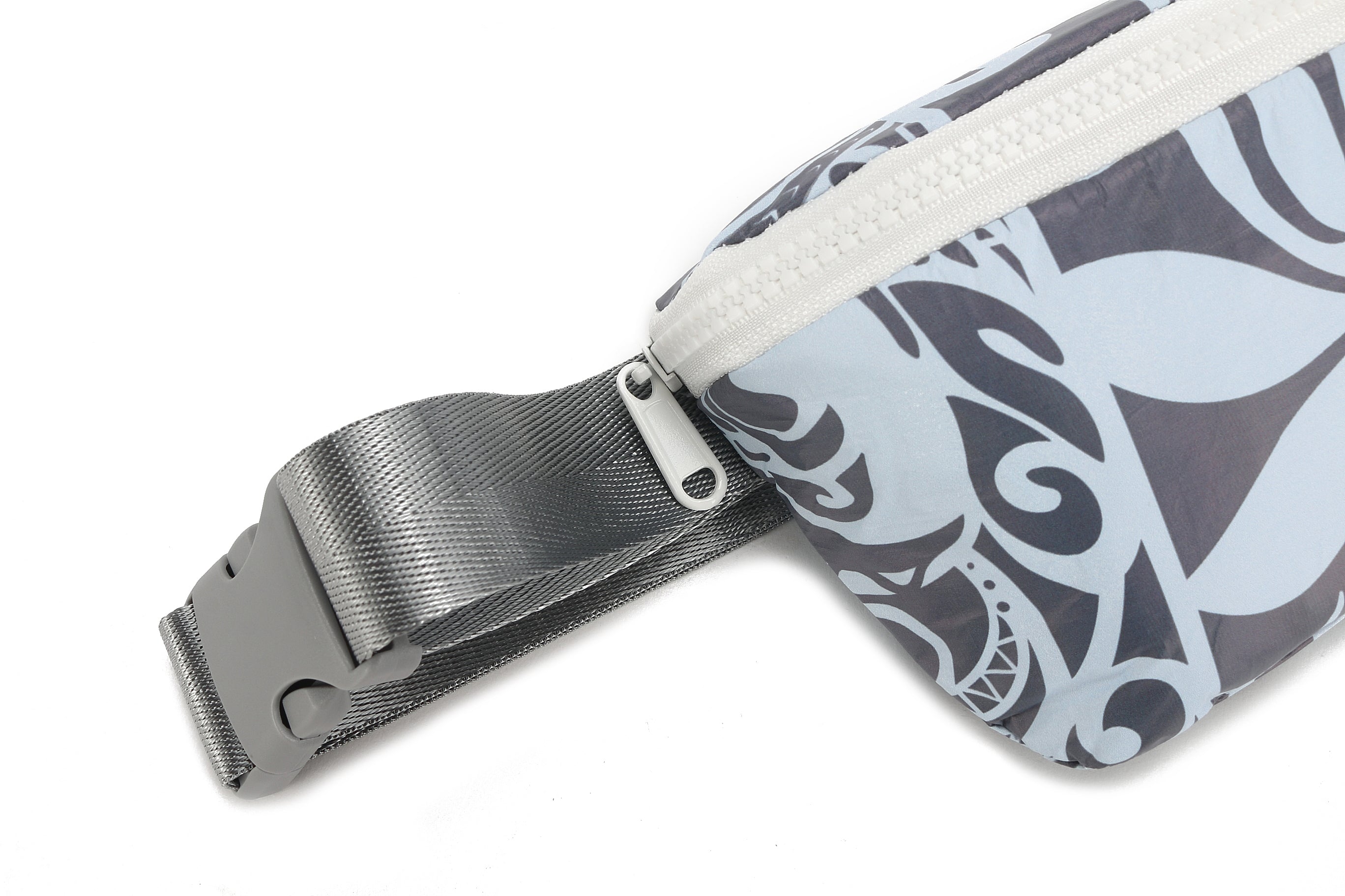 Trendy Fanny Pack Wai Wai Tapa Tiare in Teal - Perfect for Travel, Hiking, and Everyday Use