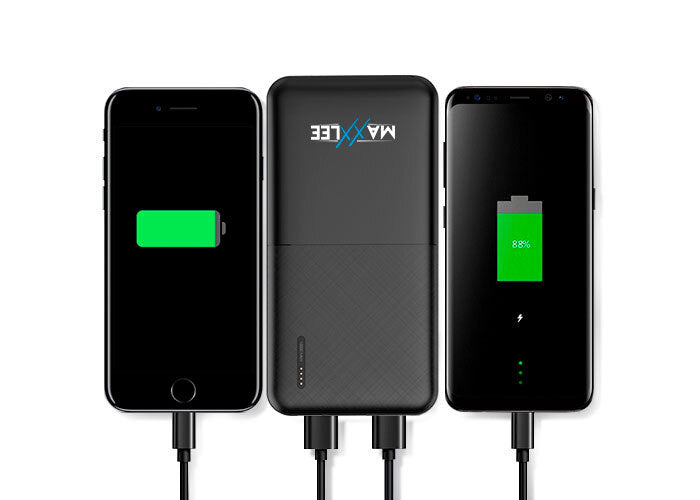 Maxxlee 10000mAh Portable Charger - Dual USB Fast Charging Power Bank for iPhone, Android & Smartphones - Perfect for Travel, Camping & Emergency Backup