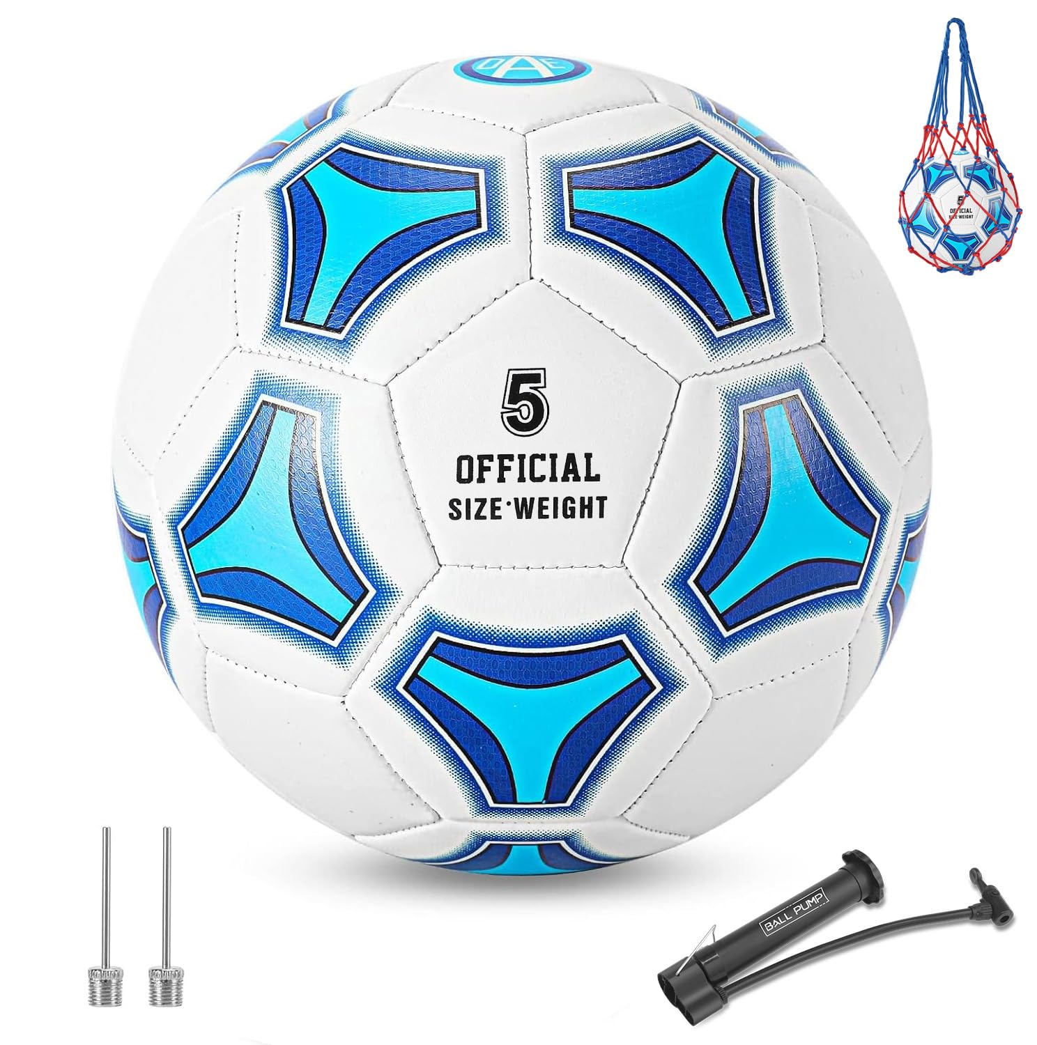 STEEFAN Size 3/4/5 Youth & Adult Soccer Ball - Color Changing Official Match Football with Carry Net, Air Pump & Needles - Perfect for Training, Games & Gifts for Boys, Girls, Teens & Adults - Ideal for Backyard Play, School Sports & Team Practice