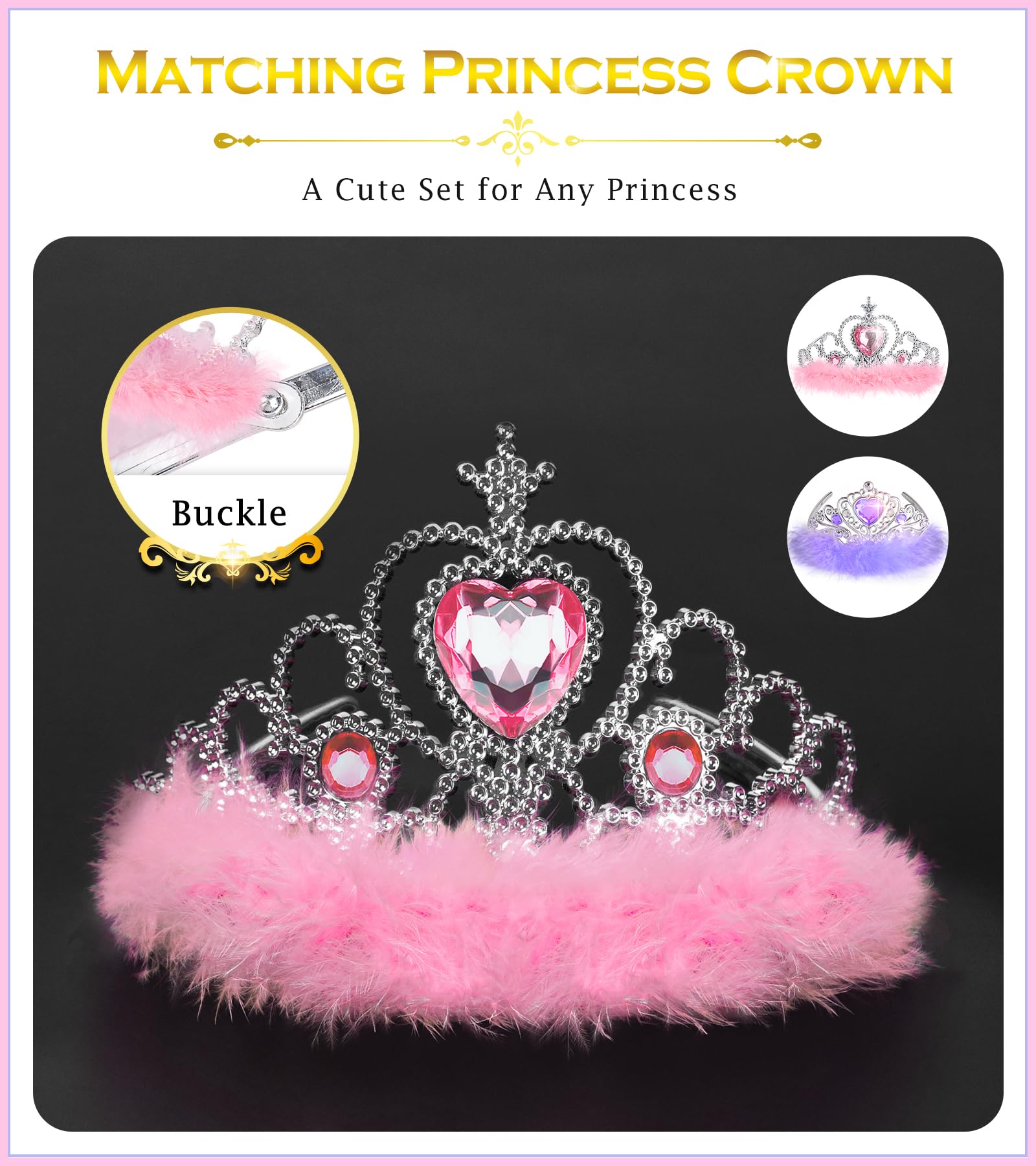 Princess Dress Up Costume Set for Girls Ages 3-6 - Fairy Tale Pretend Play Outfit for Toddlers & Little Girls | Perfect for Birthday Parties, Halloween, Dress-Up Play & Role Playing Games