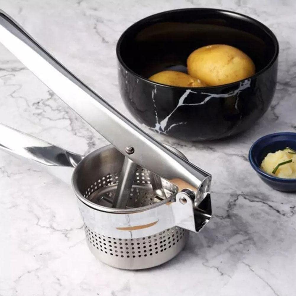 Stainless Steel Potato Ricer with 3 Interchangeable Discs - Perfect for Making Smooth Mashed Potatoes, Baby Food & Purees - Ideal for Home Cooking, Restaurants & Meal Prep