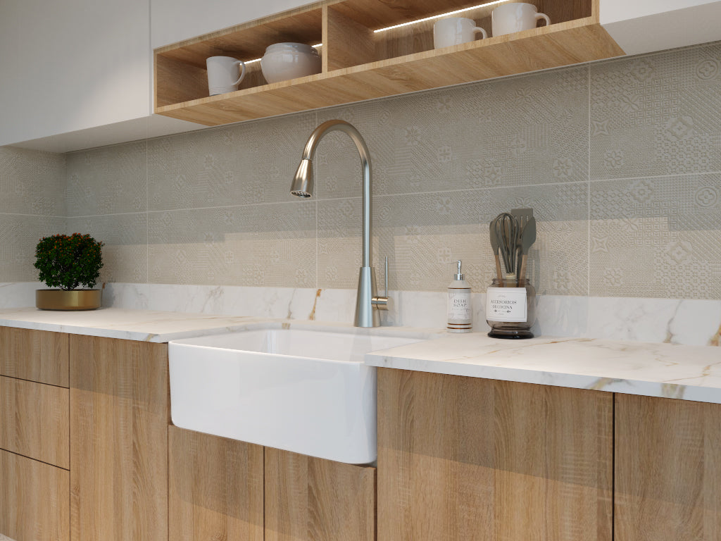 DAX Farmhouse Single Bowl Kitchen Sink - 30 x 20 x 10 Inch White Porcelain Sink with Durable Finish | Perfect for Modern Farmhouse, Rustic & Traditional Kitchens (Model DAX C3020)