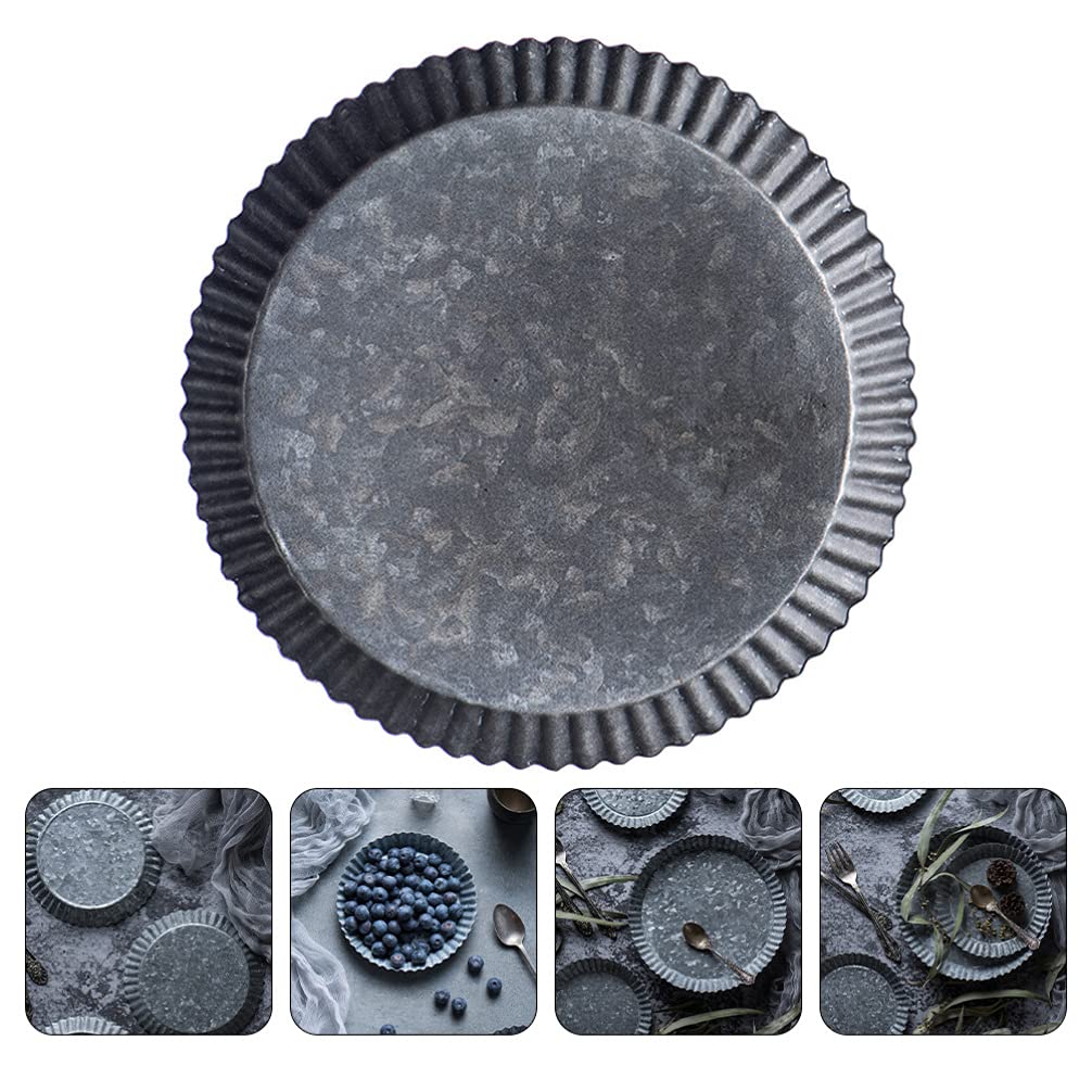 Cabilock Round Metal Storage Tray - Silver Iron Organizer for Jewelry, Keys & Office Supplies | Stylish Home & Office Desk Decor