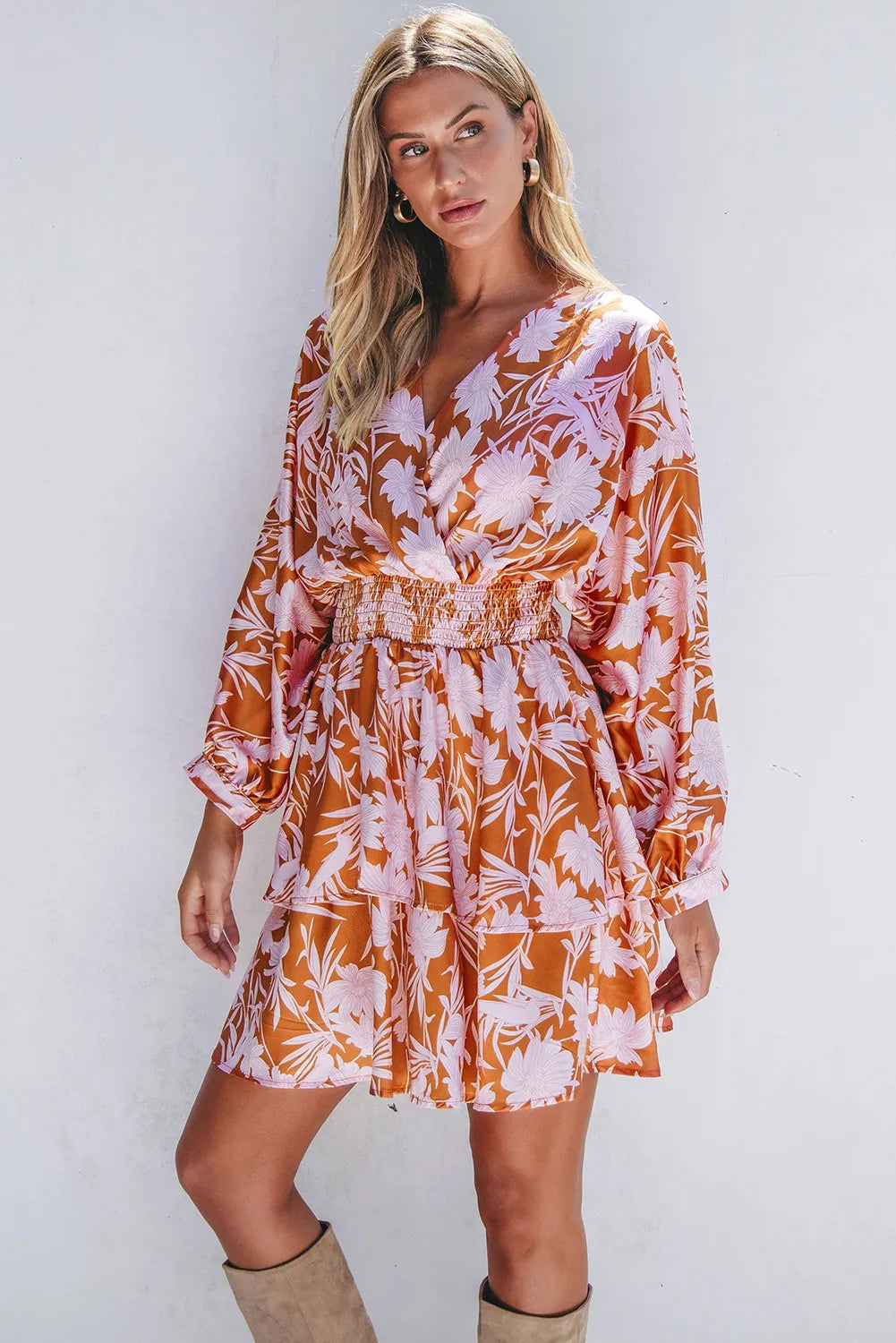 Stylish Long Sleeve Mini Resort Dress for Women - Summer Beach Vacation, Pool Party & Tropical Getaway Outfit