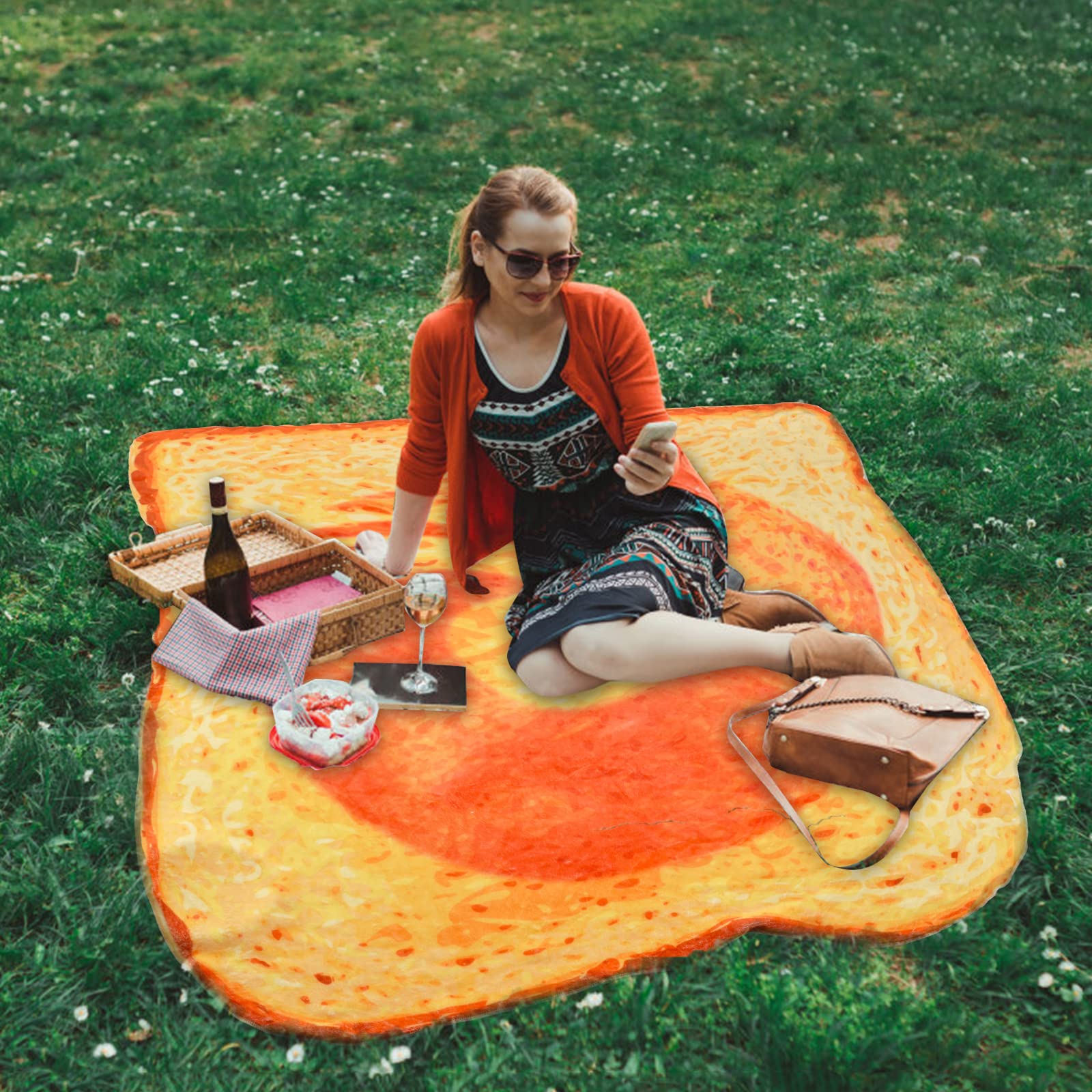 Soft Sylfairy Toast Bread Throw Blanket - Giant Microfiber Burrito Tortilla Blanket for Kids & Adults | Cozy Novelty Bed Blanket for Couch, Picnics & Movie Nights