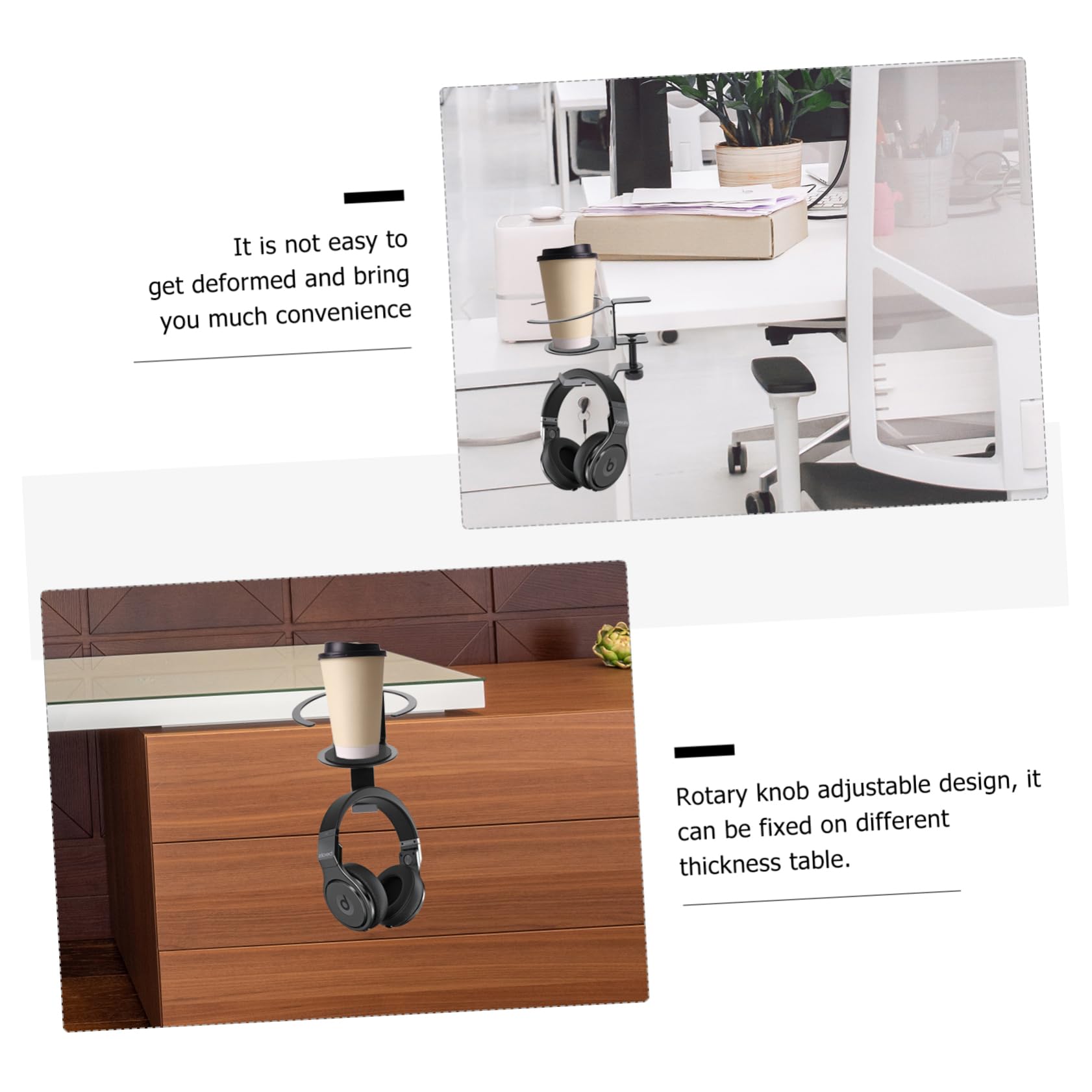 HEMOTON 6-Pack Headphone Stand - Universal Headset Holder with Clamp Hook for Desk, Gaming Setup & Office Organization - Perfect for Headphones, Earphones & Gaming Headsets