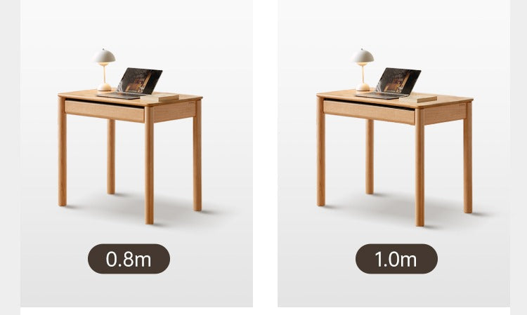 Solid Oak Wood Modern Writing Desk - Home Office Furniture for Study, Work & Productivity | Durable & Stylish Workspace Solution