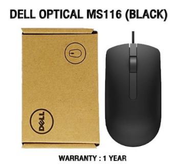 Dell MS116 Wired USB Optical Mouse - High Precision, Plug & Play for Laptop, Desktop, PC - Perfect for Office, Gaming & Home Use