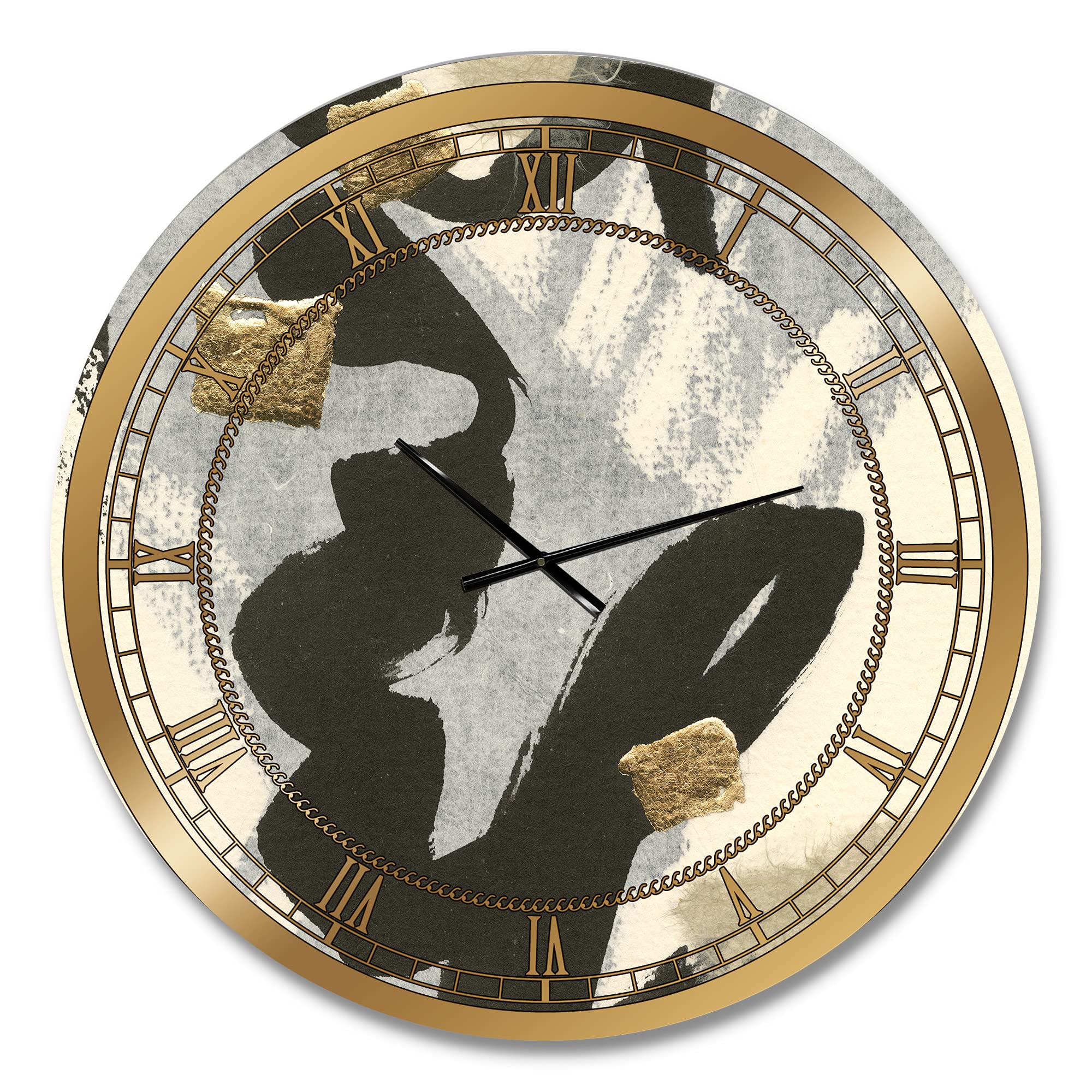 DesignQ Glam Wall Clock 'Glam Collage II' - Large Decorative Clock for Office, Living Room & Bedroom - Modern Home Décor & Stylish Wall Art