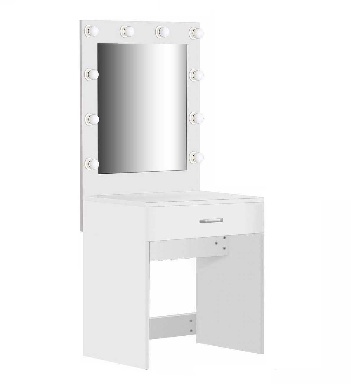 10-Light Makeup Vanity Table with Mirror & Drawers - Portable Dressing Desk for Bedroom, Beauty Salon & Home Decor - Perfect for Makeup, Skincare & Hair Styling