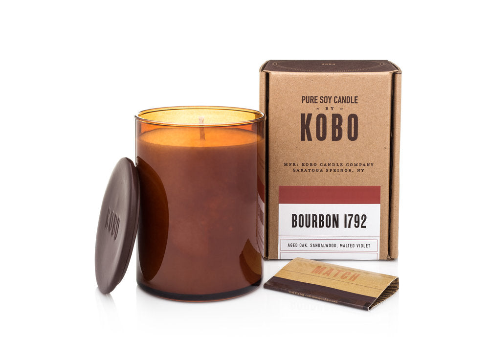 Kobo Candles Bourbon 1792 Scented Soy Candle - Handmade Home Fragrance for Relaxation, Romantic Dinners & Cozy Evenings