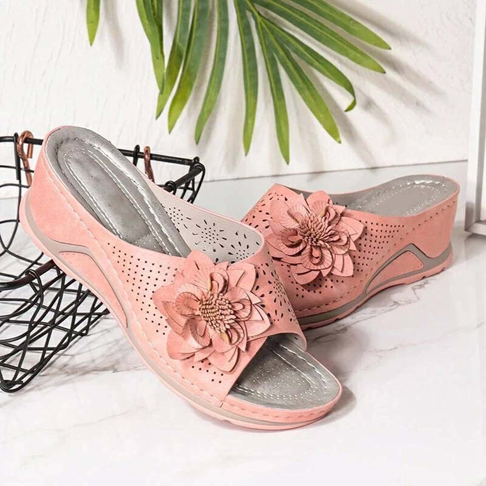 Stylish Women's Open Toe Wedge Sandals - Breathable Hollow Out Design Summer Casual Slip-On Platform Shoes | Perfect for Beach, Vacation, and Everyday Wear