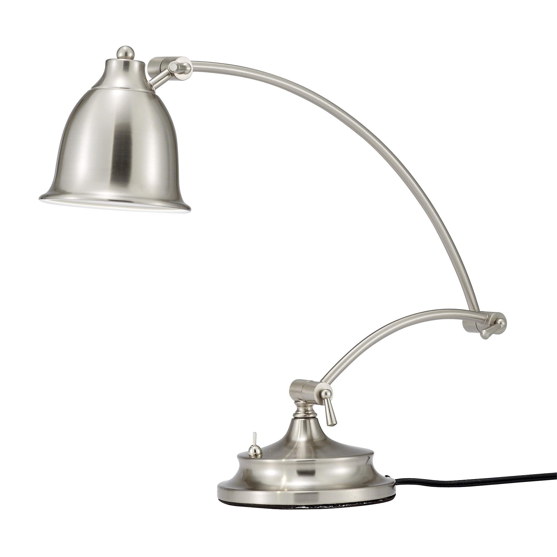 Adesso 5085-22 Graham Modern Desk Lamp with Adjustable Arm - Brushed Steel Finish for Home Office, Study & Reading